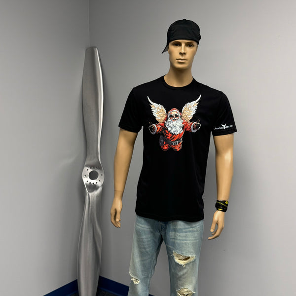 Santa Claus Gets his Wings Christmas Aviator Pilot T-Shirt