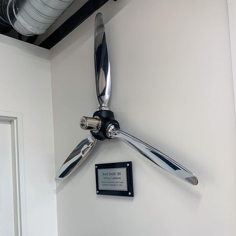 3-Bladed McCauley Mirror High Polished Airplane Propeller Wall Sculpture with Spinner