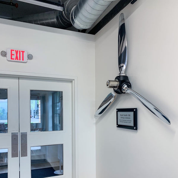 3-Bladed McCauley Mirror High Polished Airplane Propeller Wall Sculpture with Spinner