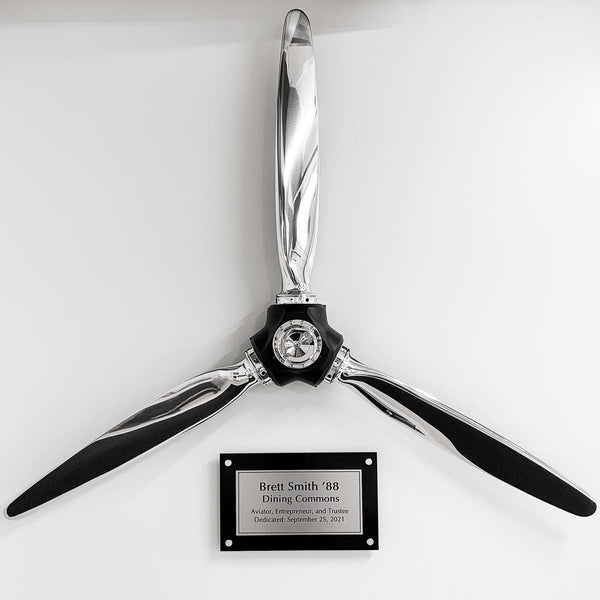 3-Bladed McCauley Mirror High Polished Airplane Propeller Wall Sculpture with Spinner