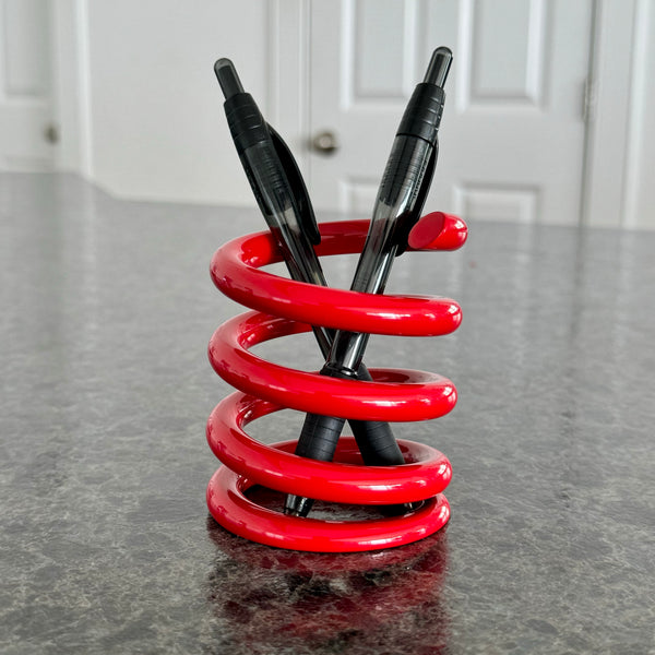 Spring Powder Coated Aviation Art Modern Mid Century Pencil Pen Holder (3-3/4 Inches)