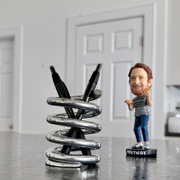 Spring Powder Coated Aviation Art Modern Mid Century Pencil Pen Holder (3-3/4 Inches)