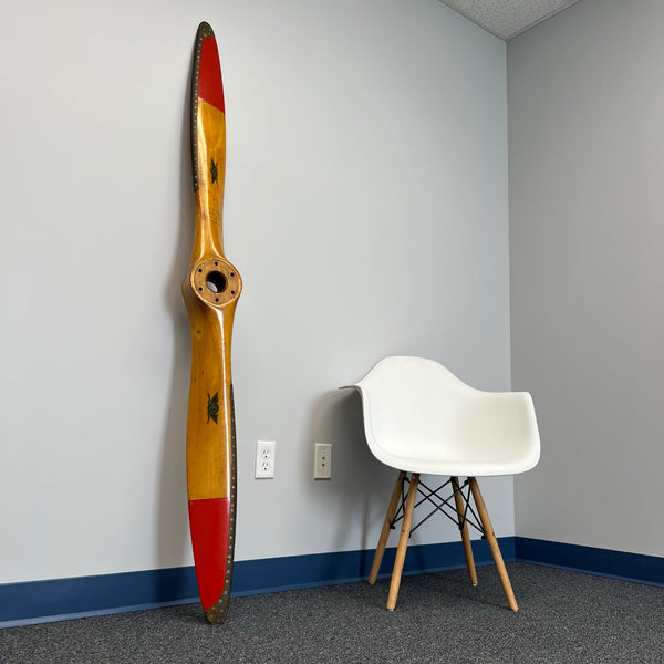 1930's Sensenich Bros Piper J3 Cub Wood Airplane Propeller w/ Rare Repair Service Decals