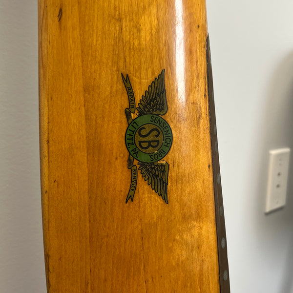 1930's Sensenich Bros Piper J3 Cub Wood Airplane Propeller w/ Rare Repair Service Decals