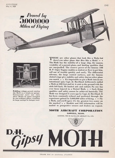 1929 De Havilland DH 60G Gipsy Moth Fairey Reed Twisted Duralumin Airplane Propeller