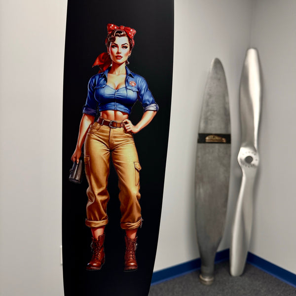 36" Rosie the Riveter WWII Pinup Mooney M20 Airplane Aviation Propeller Blade