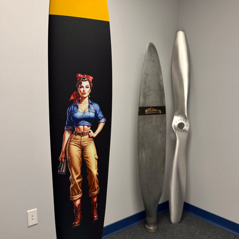 36" Rosie the Riveter WWII Pinup Mooney M20 Airplane Aviation Propeller Blade