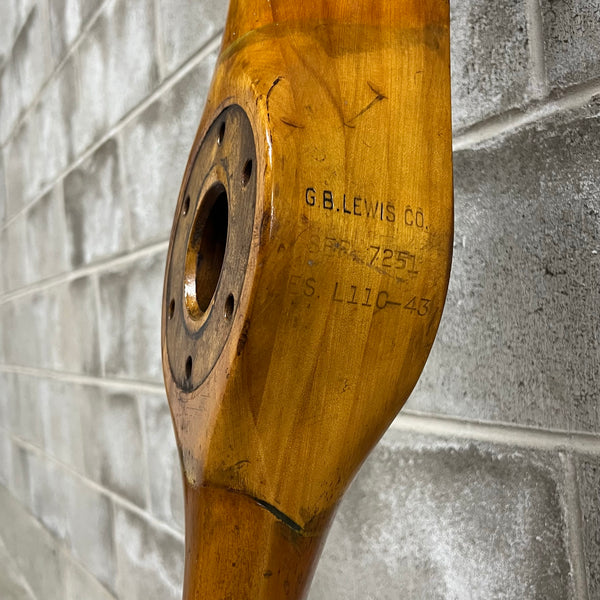 70" 1940s GB Lewis Co Aeronca Piper Luscombe Wooden Airplane Propeller