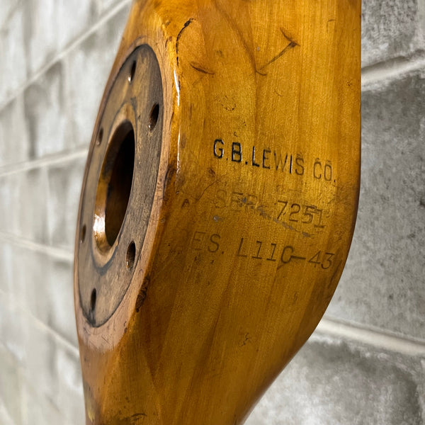 70" 1940s GB Lewis Co Aeronca Piper Luscombe Wooden Airplane Propeller