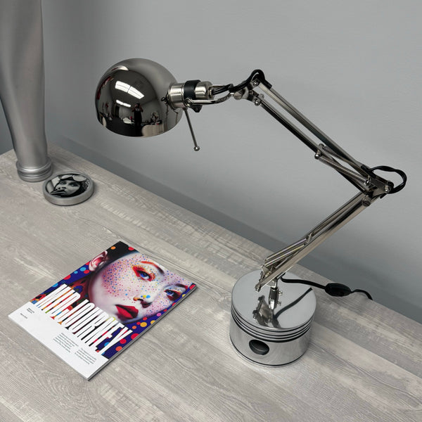 1940's Pratt & Whitney WWII R-2800 Corsair F4U Corsair Airplane Polished Chrome Radial Engine Piston Desk Task Lamp