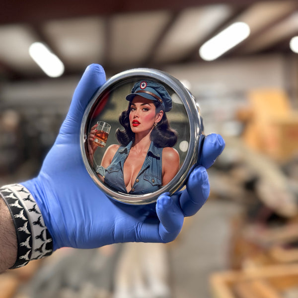 Wartime Spirits 4-1/4" Pinup Girls Squadron WWII Metal Drink Coaster Collection