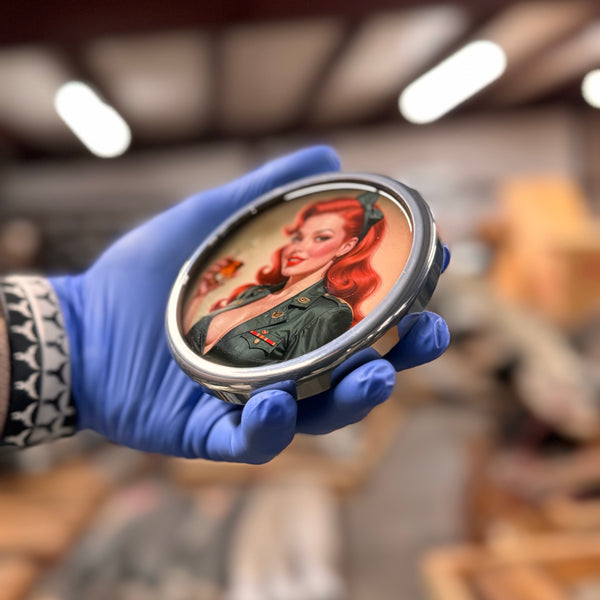 Wartime Spirits 4-1/4" Pinup Girls Squadron WWII Metal Drink Coaster Collection