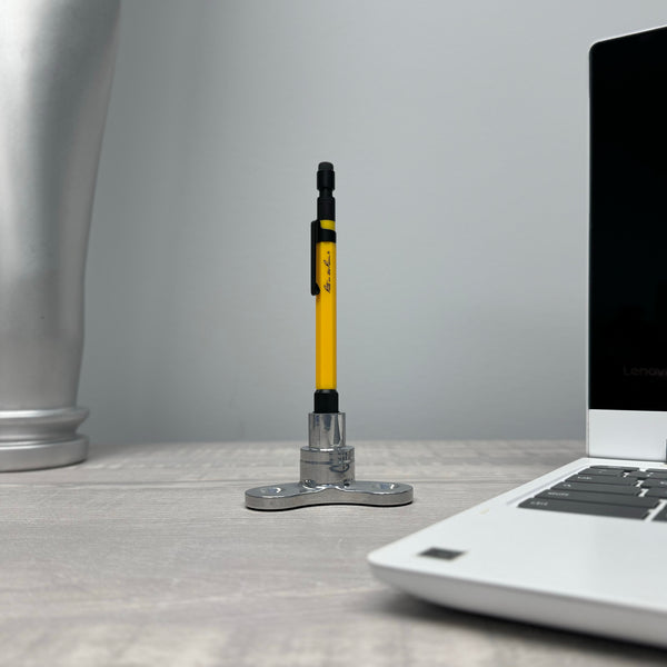 Chrome Pilatus PC-12 Pitch Change Knob Pencil Pen Marker Single Holder Display