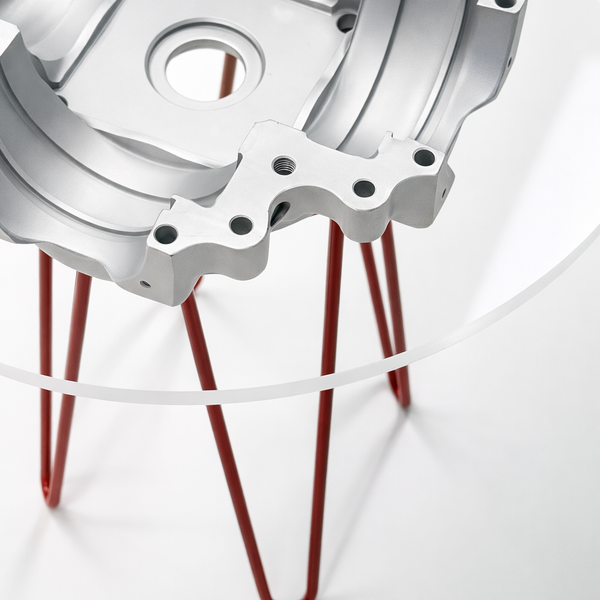 Midcentury Modern MCM Pilatus PC12 Airplane Art Hub Hairpin Legs 18" Side Table