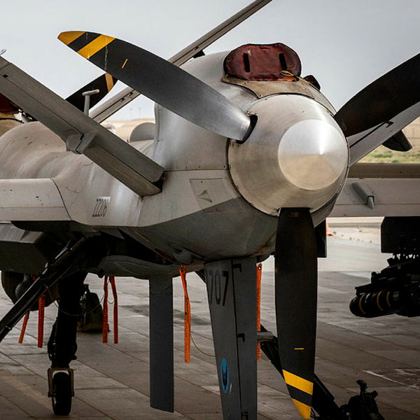 60" MQ-9 Reaper Drone USAF Mirror Polished | Painted Propeller Blade w/ Base