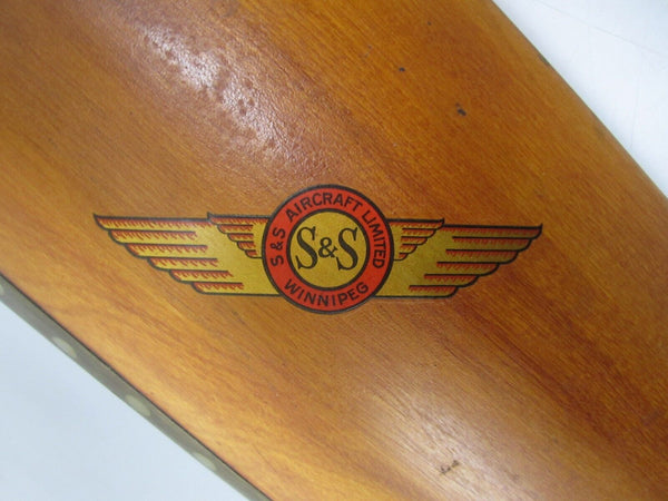 1940s WWII S&S Winnipeg Wooden Wood Plane Propeller Aircraft 85" Ranger