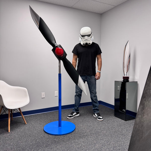 66" Black Tiger x American Ninja 2-Bladed Polished Metal Aviation Art Modern Airplane Propeller