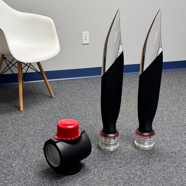 66" Black Tiger x American Ninja 2-Bladed Polished Metal Aviation Art Modern Airplane Propeller