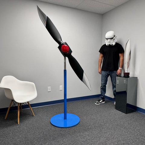 66" Black Tiger x American Ninja 2-Bladed Polished Metal Aviation Art Modern Airplane Propeller