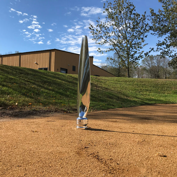The Propsicle Modern Aviation Art CESSNA 402 Mirror Polished Chrome Airplane Propeller Blade Sculpture ( McCauley )