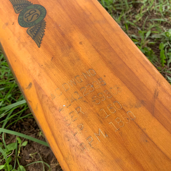 91" WWII Sensenich Ryan PT-22 Recruit Wooden Airplane Propeller w/ Spinner & Pinup Collection