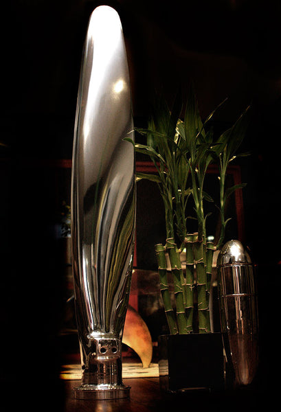 the Piggy High Polished Airplane Propeller Blade Display Sculpture