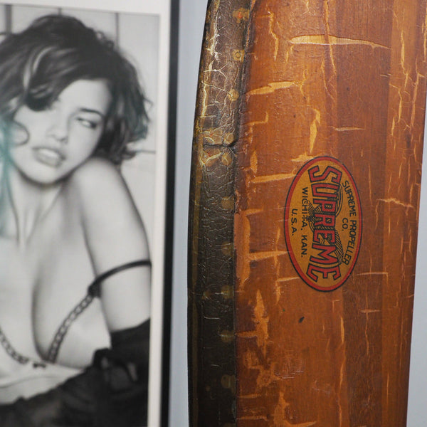 Original Stone Supreme 1930's Antique Wood Wooden Airplane Propeller Display