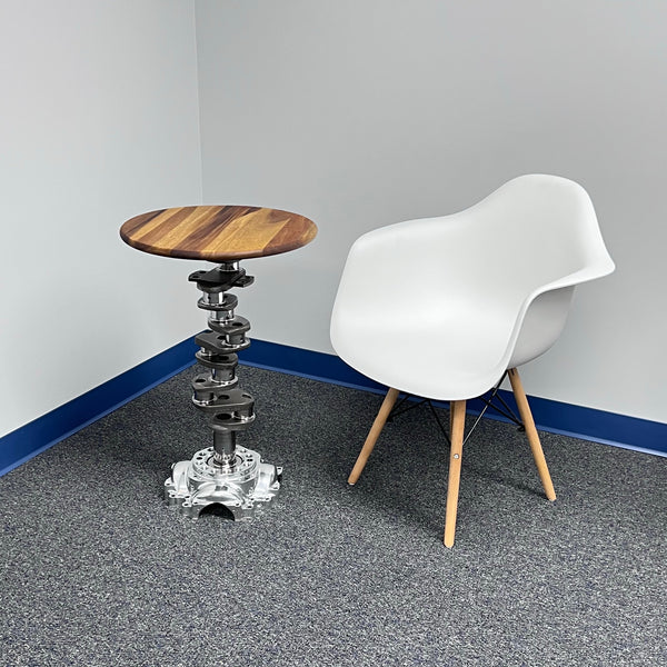 Continental IO-470 Airplane Engine Crankshaft Martini Side Table + Pilatus PC12 Base