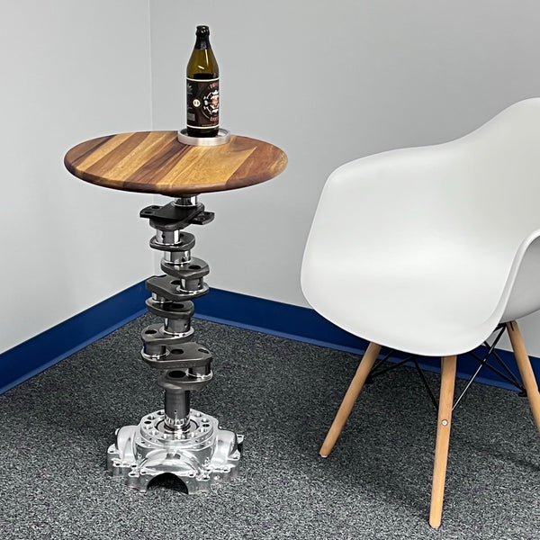 Continental IO-470 Airplane Engine Crankshaft Martini Side Table + Pilatus PC12 Base