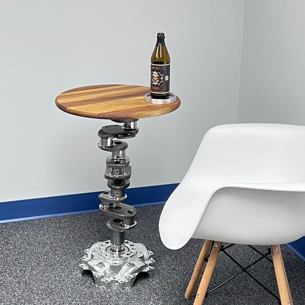 Continental IO-470 Airplane Engine Crankshaft Martini Side Table + Pilatus PC12 Base