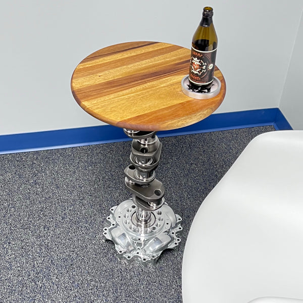 Continental IO-470 Airplane Engine Crankshaft Martini Side Table + Pilatus PC12 Base