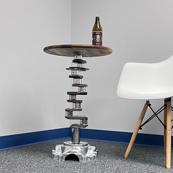 Continental IO-470 Airplane Engine Crankshaft Martini Side Table + Pilatus PC12 Base