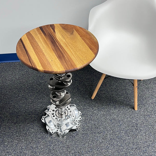 Continental IO-470 Airplane Engine Crankshaft Martini Side Table + Pilatus PC12 Base