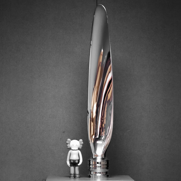 The Propsicle Modern Aviation Art CESSNA 402 Mirror Polished Chrome Airplane Propeller Blade Sculpture ( McCauley )