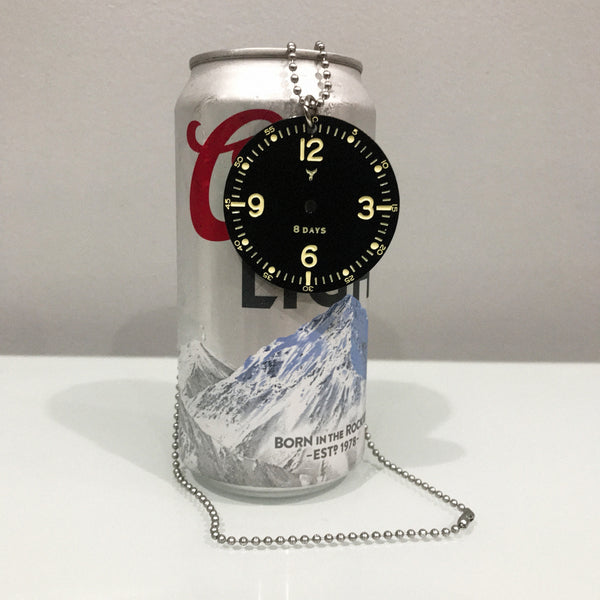 2018 P-51 Mustang WWII Warbird Airplane 8-Day Clock Cockpit Panel US Army Dog Chain Necklace