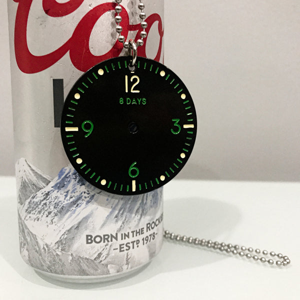 2018 P-51 Mustang WWII Warbird Airplane 8-Day Clock Cockpit Panel US Army Dog Chain Necklace