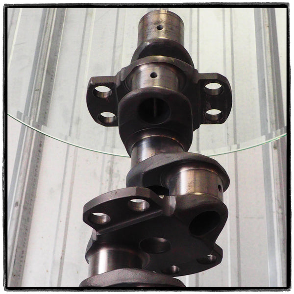 Airplane engine Aviation Art Crankshaft Industrial Martini Glass Side Table