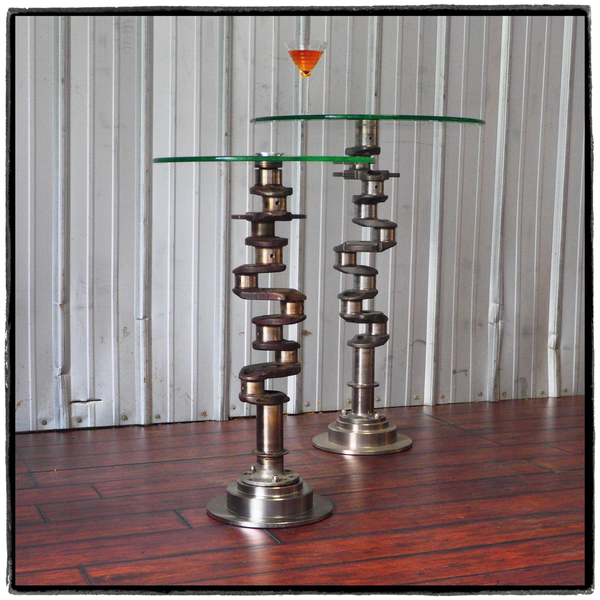 Airplane engine Crankshaft Martini Glass Side Table | Aviation Art ...