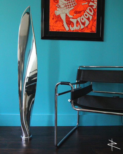 the Bayonet Mirror Polished Airplane Propeller Sculpture Blade