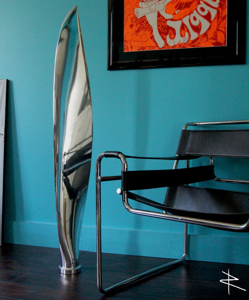 the Bayonet Mirror Polished Airplane Propeller Sculpture Blade
