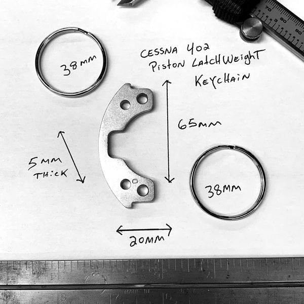 Cessna 402 Twin Engine Airplane Propeller Piston Latch Weight Keychain
