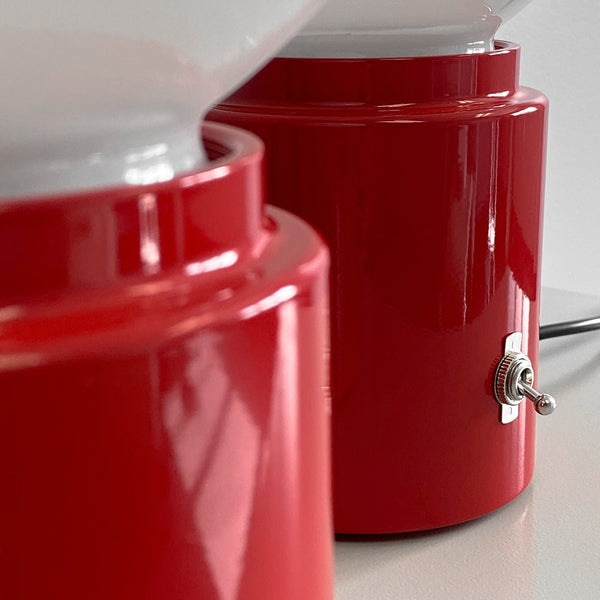 CylindAIR Switch Red Aviation Art Deco Glass Globe Accent Side Table Lamp