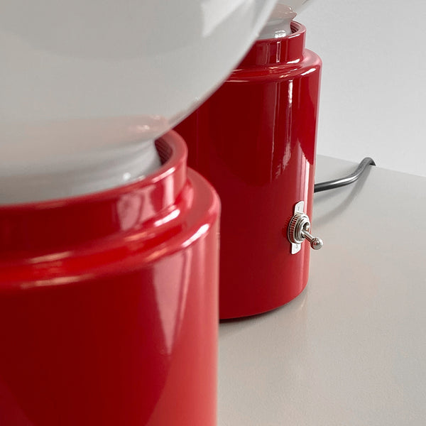 CylindAIR Switch Red Aviation Art Deco Glass Globe Accent Side Table Lamp