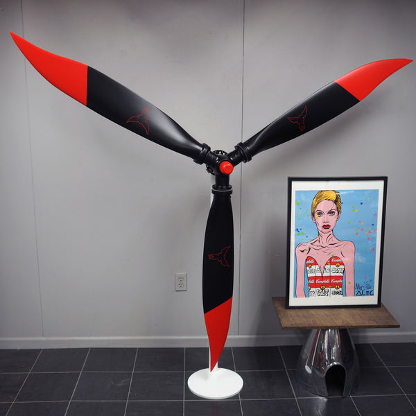 90" 3-Bladed Metal CODE RED Ninja aviation art Airplane Propeller Blade Display