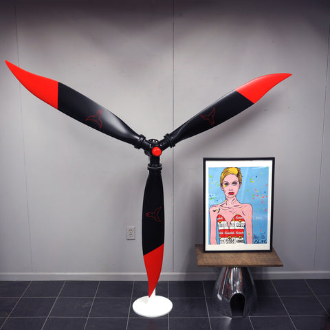 90" 3-Bladed Metal CODE RED Ninja aviation art Airplane Propeller Blade Display
