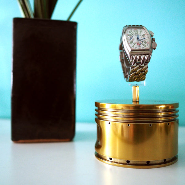 Continental Motors 0-200 C90 Airplane Engine Gold Piston Watch Display Stand