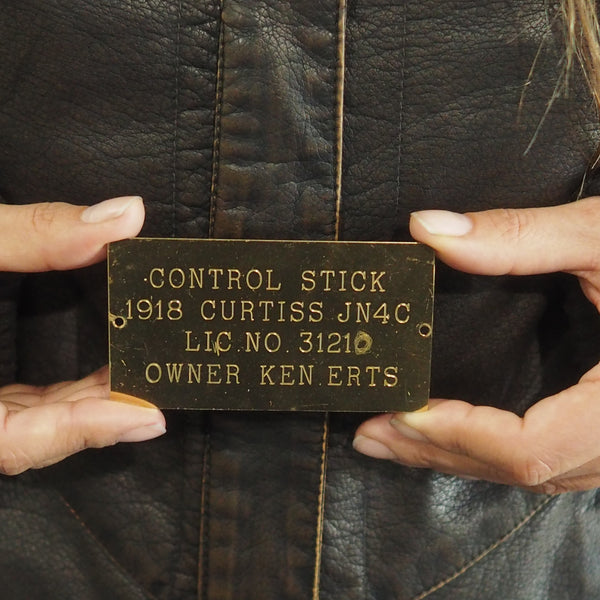 Curtiss Jenny Canuck Original 1918 WWI Wooden Airplane Control Stick