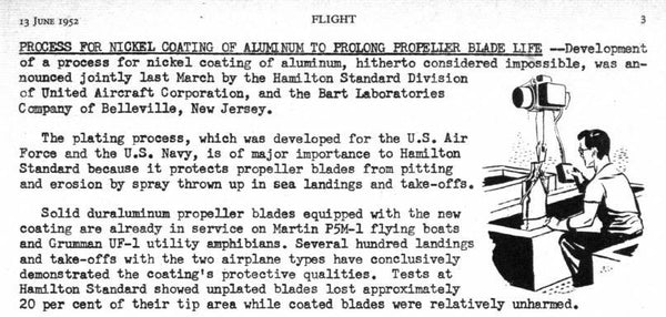 Grumman Albatross HU-16 Flying Boat 1950's Hamilton Standard Nickel Plated Airplane Propeller Blade