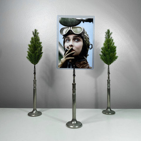 P51 Mustang Supermarine Spitfire WWII Airplane Engine Intake Valve Photo Frame Business Card Display