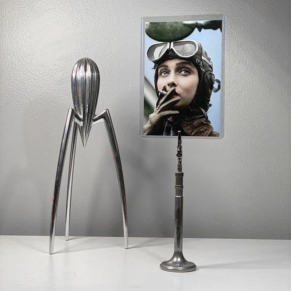 P51 Mustang Supermarine Spitfire WWII Airplane Engine Intake Valve Photo Frame Business Card Display